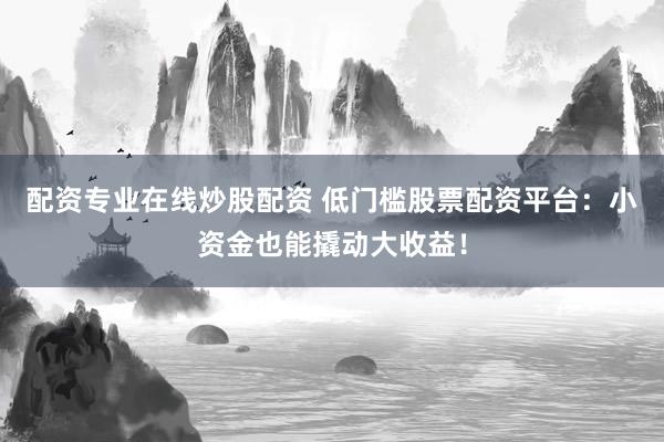 配资专业在线炒股配资 低门槛股票配资平台：小资金也能撬动大收益！