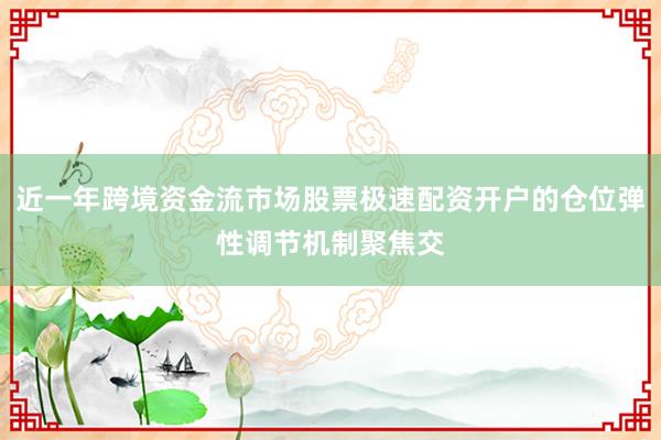 近一年跨境资金流市场股票极速配资开户的仓位弹性调节机制聚焦交
