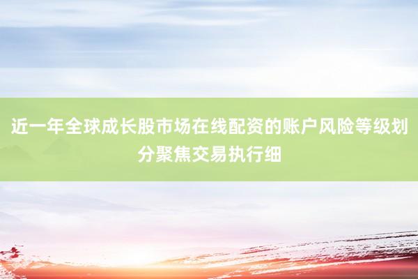 近一年全球成长股市场在线配资的账户风险等级划分聚焦交易执行细