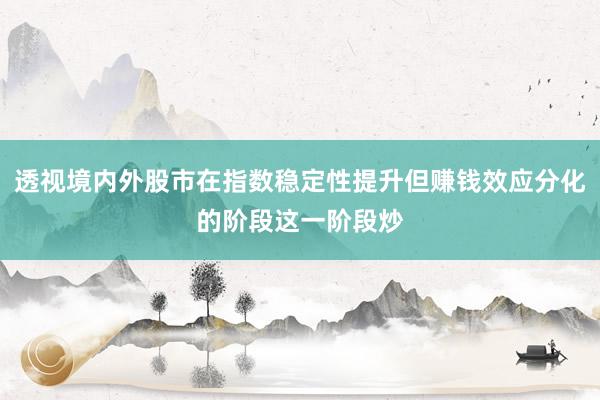 透视境内外股市在指数稳定性提升但赚钱效应分化的阶段这一阶段炒