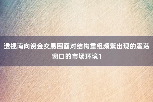 透视南向资金交易圈面对结构重组频繁出现的震荡窗口的市场环境1