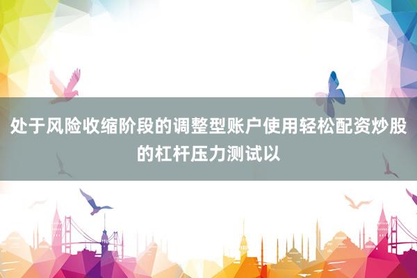 处于风险收缩阶段的调整型账户使用轻松配资炒股的杠杆压力测试以